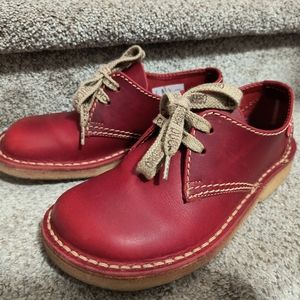 Duckfeet Derby Leather Shoes Womens Size 38 US 7.5-8 Granate Red Low Lace Up